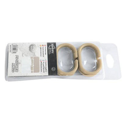 Sanitary, 12 Pcs/Set Flexible Plastic Shower Curtain Rings, Available in Different Colors