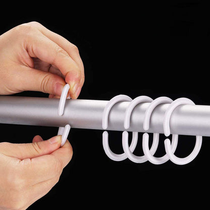 Sanitary, 12 Pcs/Set Flexible Plastic Shower Curtain Rings, Available in Different Colors