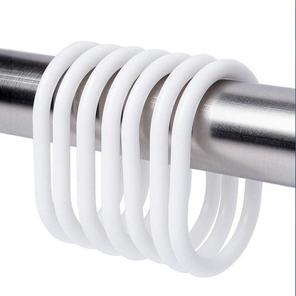 Sanitary, 12 Pcs/Set Flexible Plastic Shower Curtain Rings, Available in Different Colors