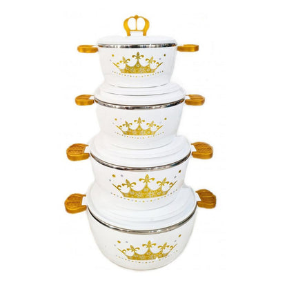 Cool Gift, Set of 4 Round Thermal Insulating Pots for Food Storage, Available in Different Colors