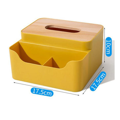 Cool Gift, Tissue Box Holder With Storage Compartment, Available in Different Colors