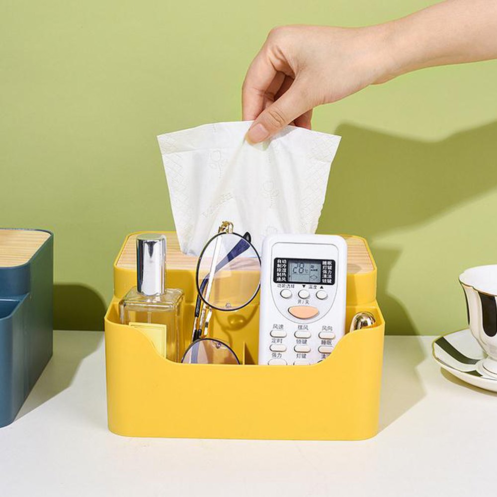 Cool Gift, Tissue Box Holder With Storage Compartment, Available in Different Colors