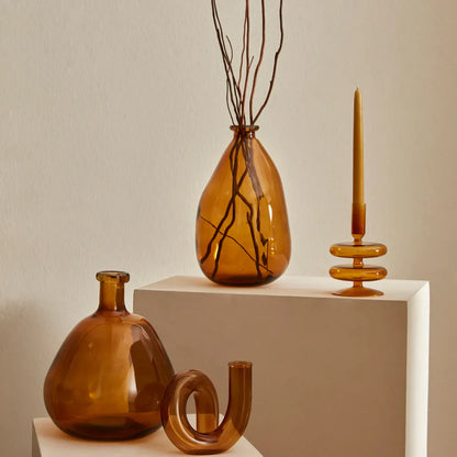 Karaca Home Loop Glass Decorative Object 13 cm - Bronze Finish, 153.09.01.3170