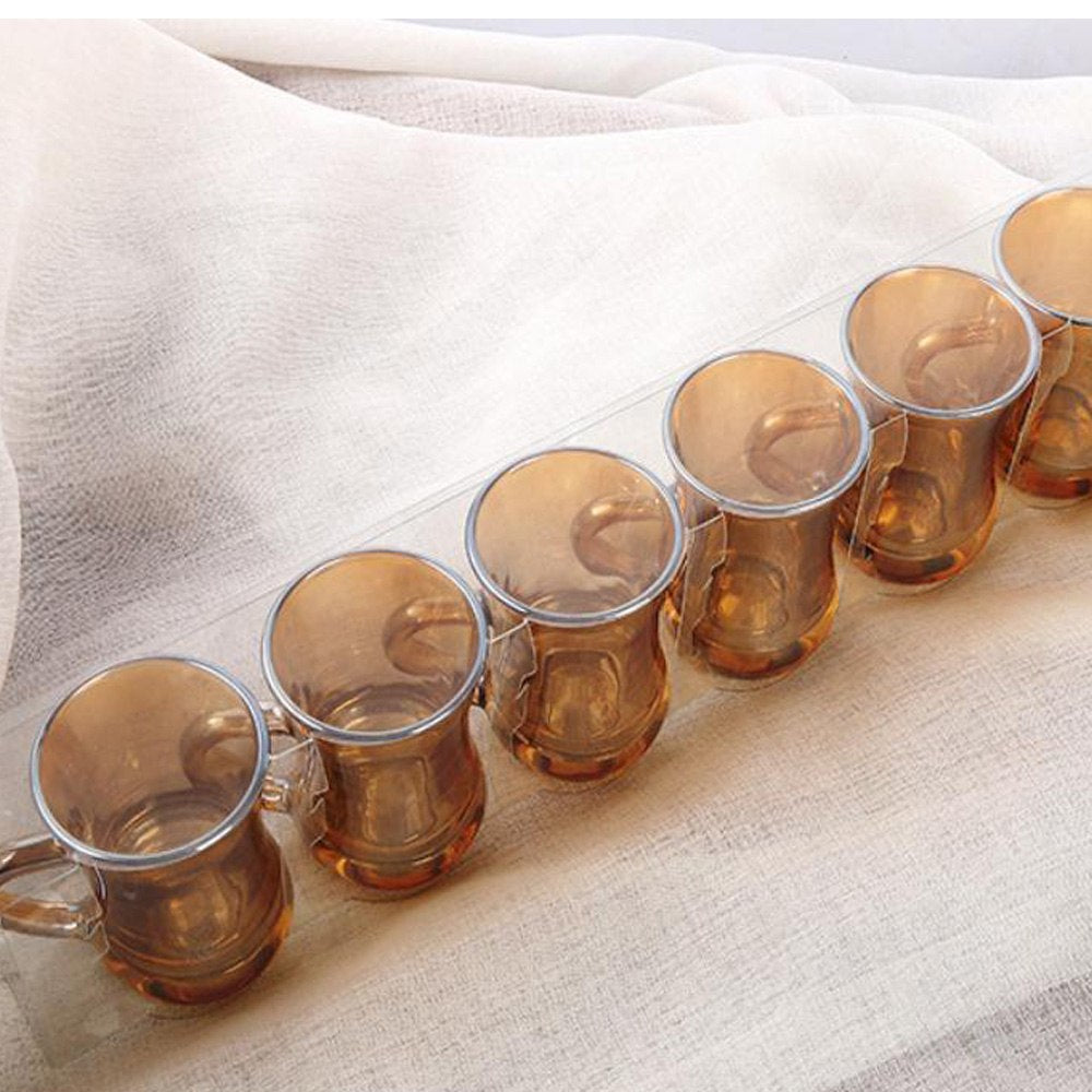 Cool Gift, 6 Pcs Gold Turkish Tea Glasses Set