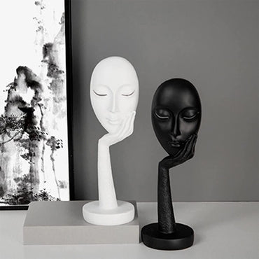 Cool Gift, Lady Face Human Statue For Home, Available in Different Colors
