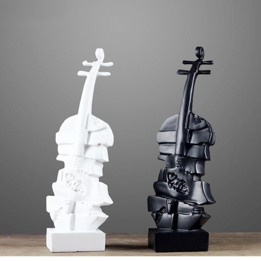 Cool Gift, Creative Violin Ornaments Statues - White