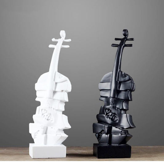 Cool Gift, Creative Violin Ornaments Statues - White