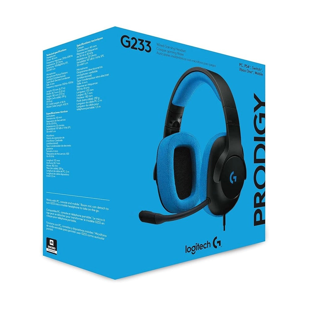 Logitech, G233 Prodigy Usb Gaming Headset Blue