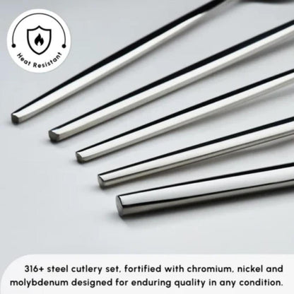Karaca Mild 84-Piece 316+ Stainless Steel Cutlery Set for 12 People - Silver, 153.03.08.1817