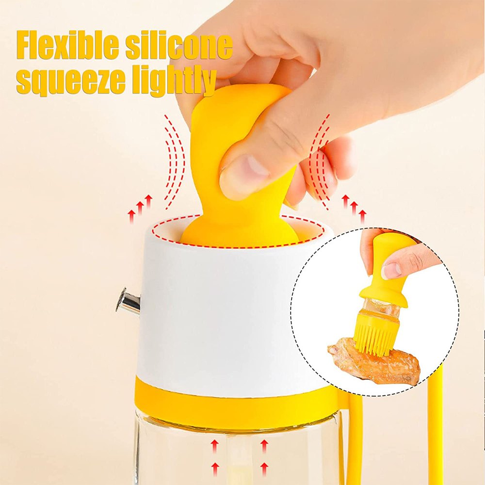 Cool Gift, Olive Oil Dispenser With Silicone Brush For Kitchen Bbq, Available in Different Colors