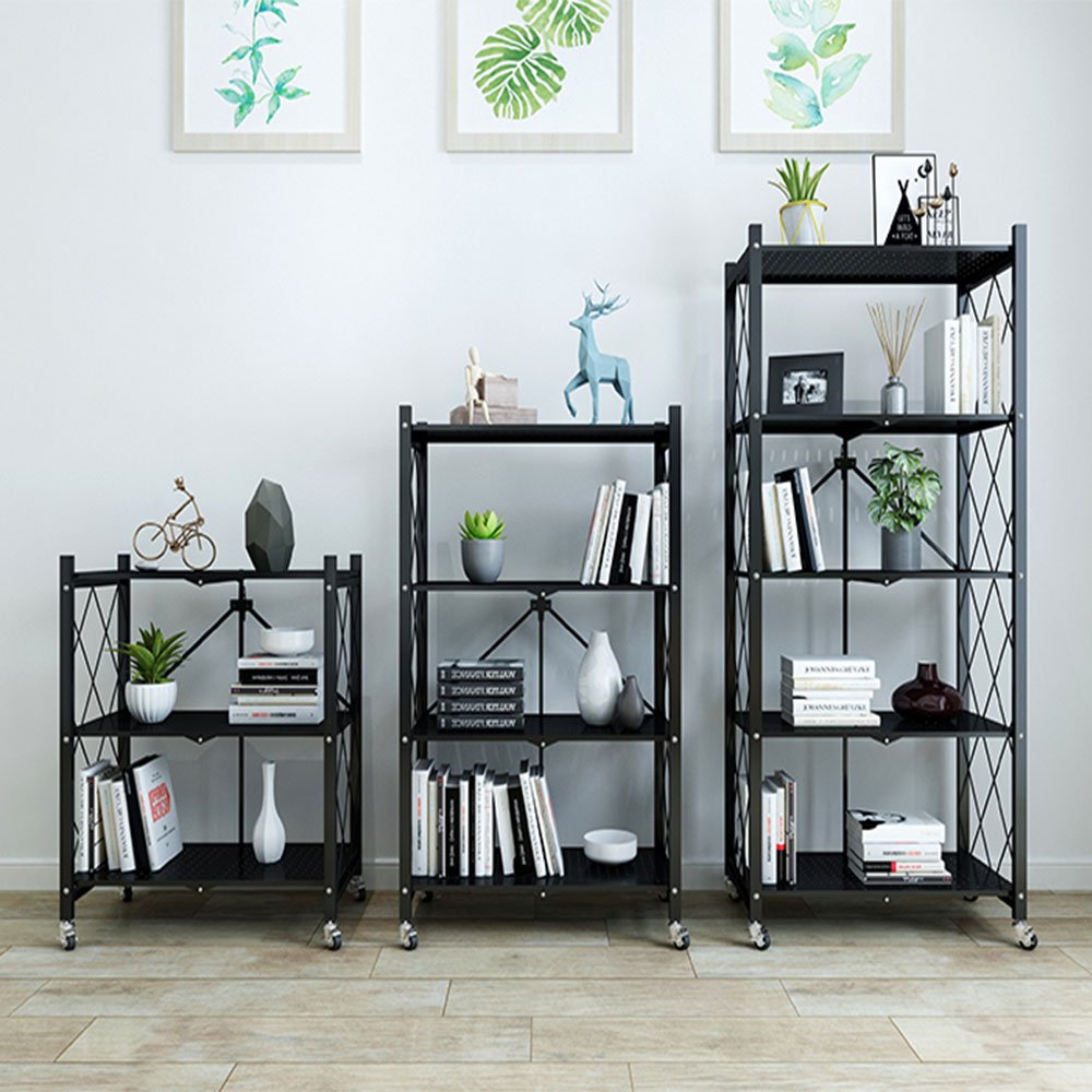 Cool Gift, 3 Tier Foldable Storage Shelves with Wheels, Available in Different Colors