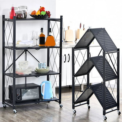 Cool Gift, 3 Tier Foldable Storage Shelves with Wheels, Available in Different Colors