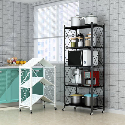 Cool Gift, 3 Tier Foldable Storage Shelves with Wheels, Available in Different Colors