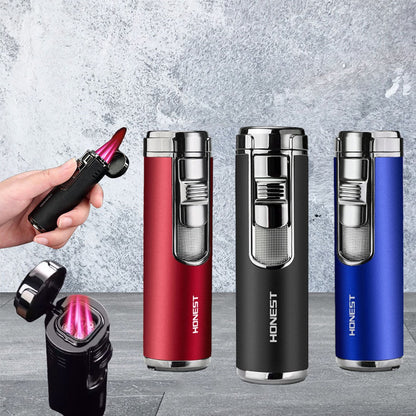 Honest, Quadruple 4-Flame Jet Lighter Bcz482-1, Available in Different Colors