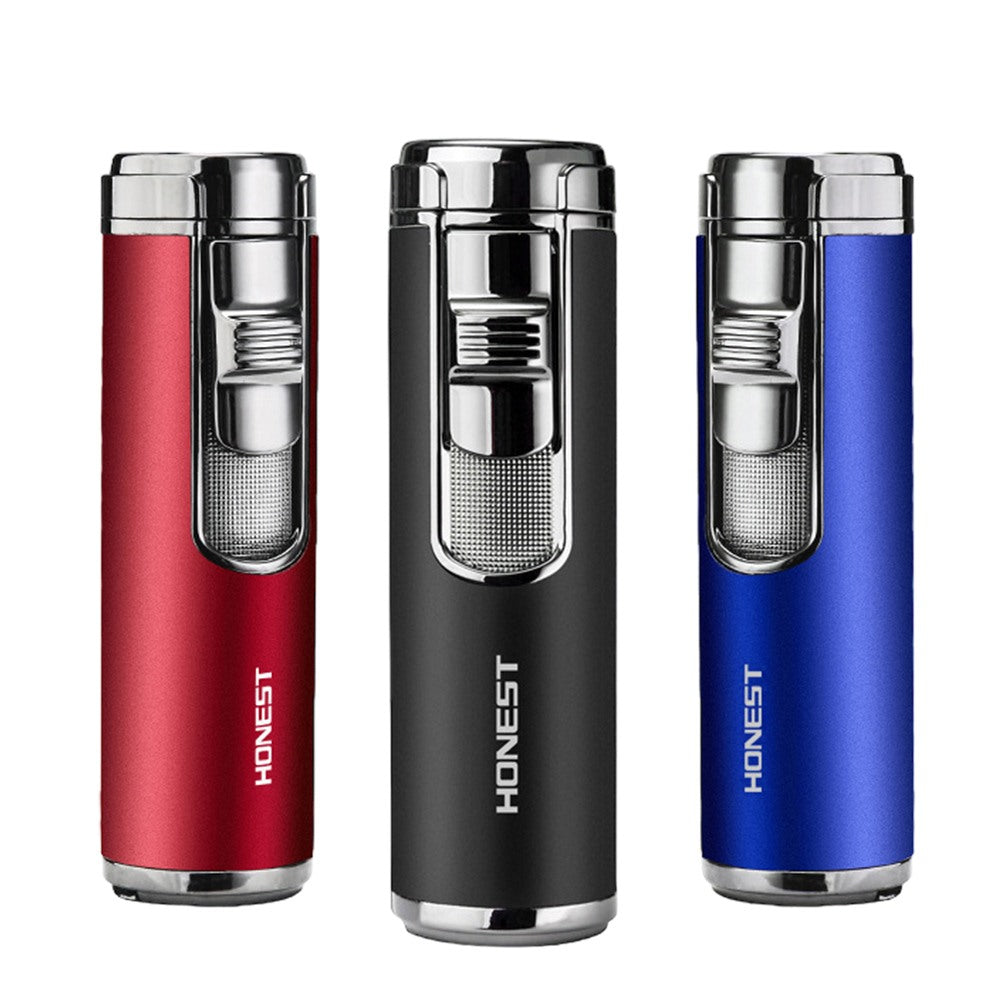 Honest, Quadruple 4-Flame Jet Lighter Bcz482-1, Available in Different Colors