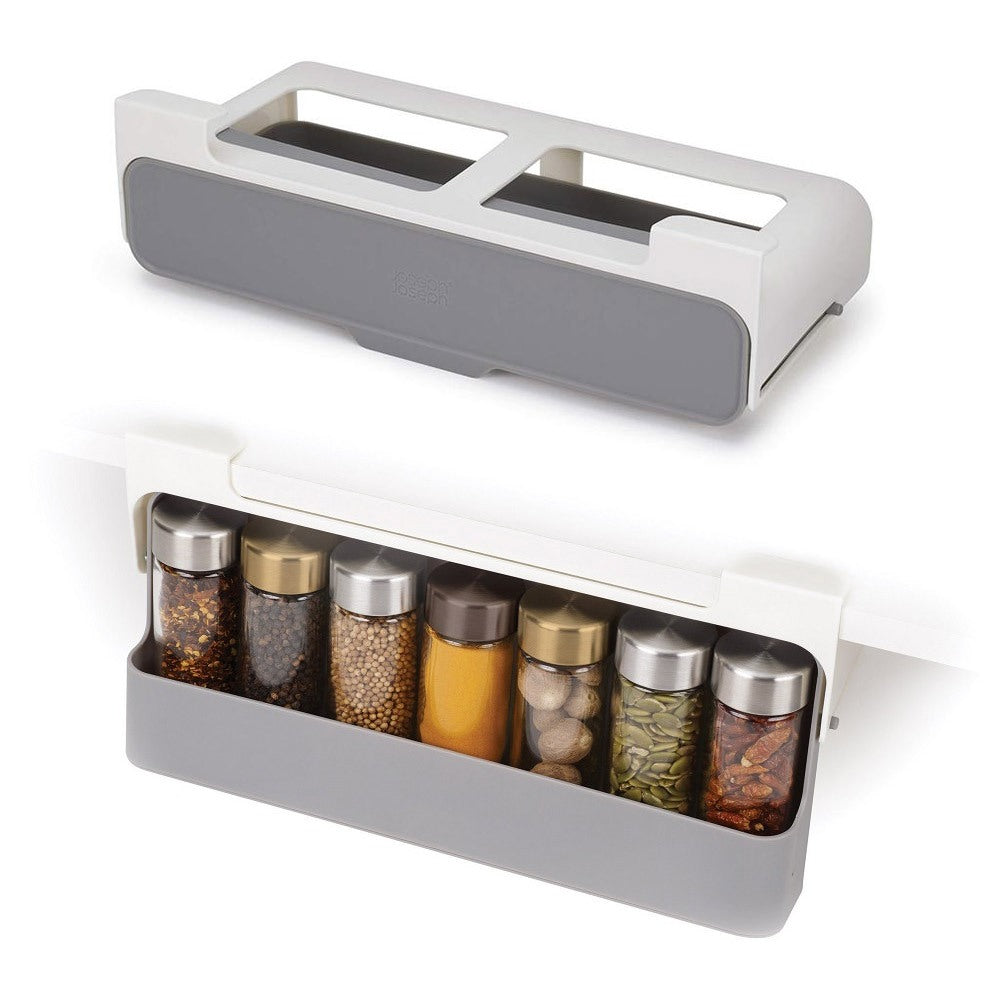 Cool Gift, Under-Shelf Spice Rack, Kitchen Organizer With 7 Jars