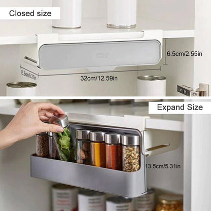 Cool Gift, Under-Shelf Spice Rack, Kitchen Organizer With 7 Jars