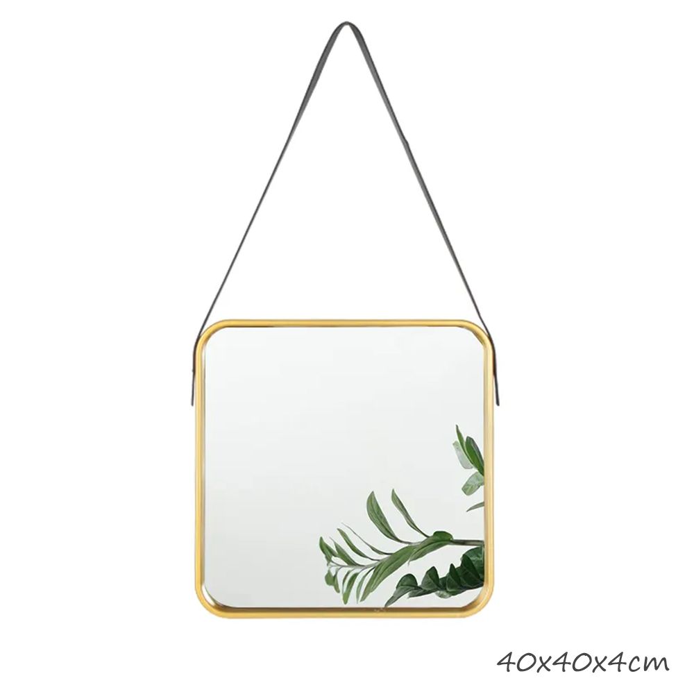 Antique Gold Square Frame Wall Hanging Mirror HB-77-40