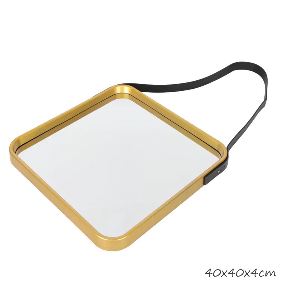 Antique Gold Square Frame Wall Hanging Mirror HB-77-40