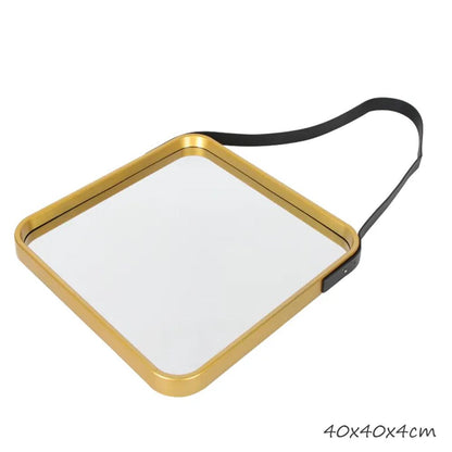 Antique Gold Square Frame Wall Hanging Mirror HB-77-40