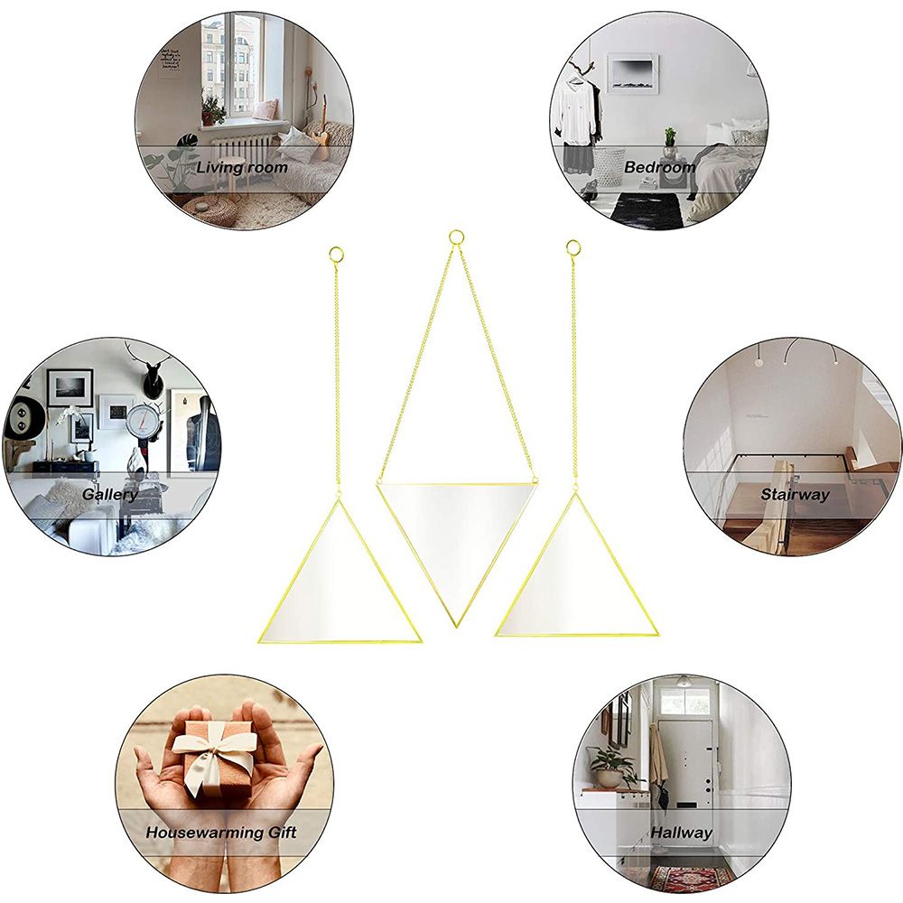 Cool Gift, Triangle Decorative Mirror Set of 3 HB-99-SJx3