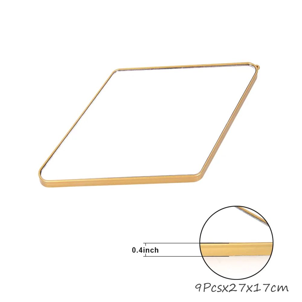 Cool Gift, Wall Decorative Mirror Gold diamond Set of 9 Pieces, HB-100-LX9