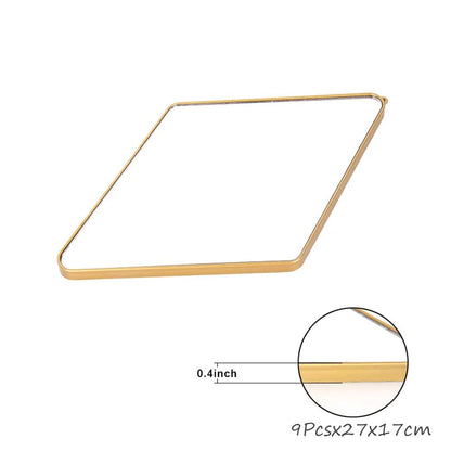 Cool Gift, Wall Decorative Mirror Gold diamond Set of 9 Pieces, HB-100-LX9