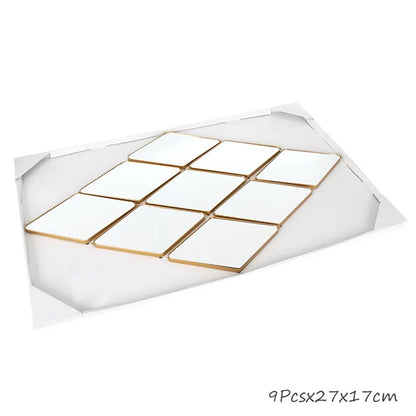 Cool Gift, Wall Decorative Mirror Gold diamond Set of 9 Pieces, HB-100-LX9