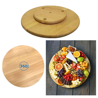 Cool Gift, Round Rotating Wooden Display Plate, Available in Different Sizes