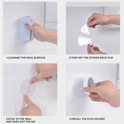 J&S Home, TraceLess Wall-mounted Plug Holder, JS185008