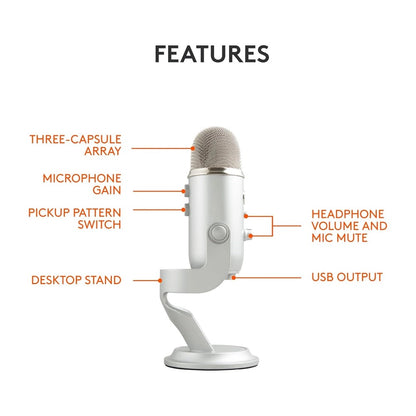Logitech, Mic Blue Yeti Silver