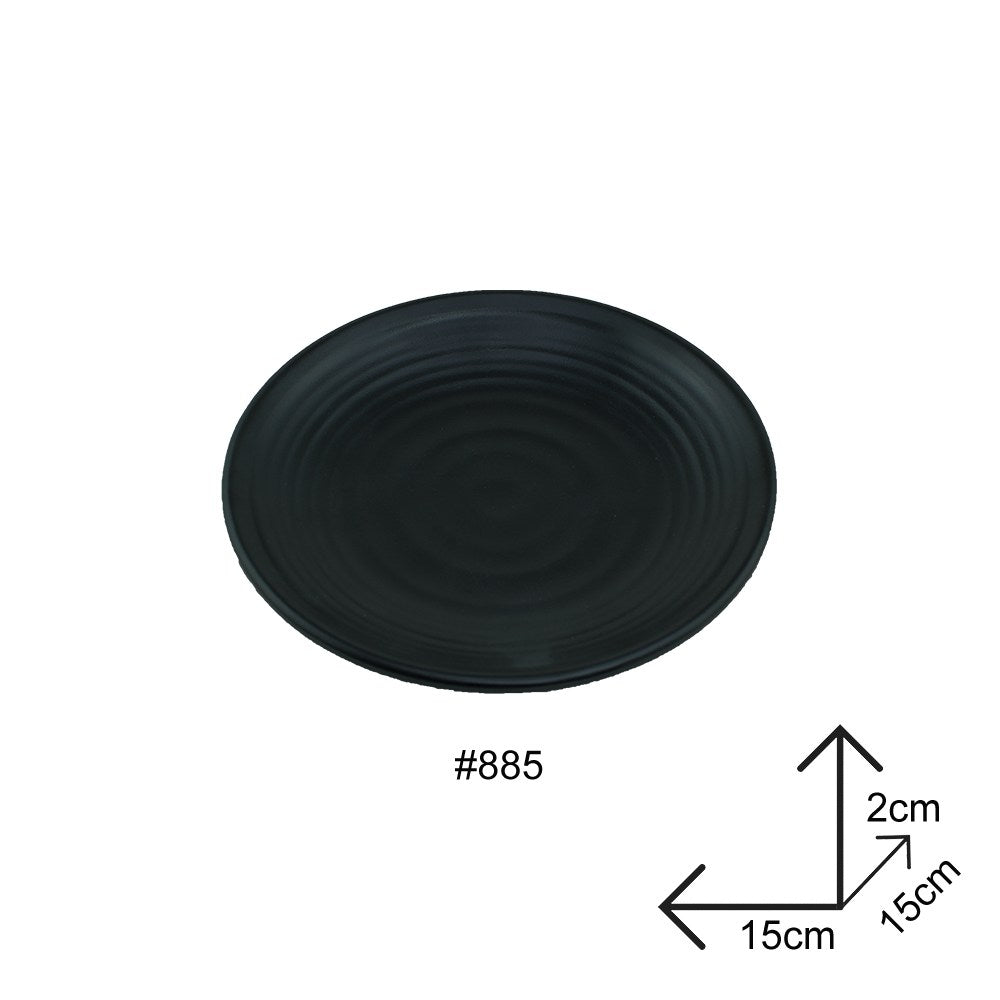 Cool Gift, Plates Black Melamine Dinnerware, Available in Different Sizes