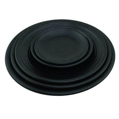 Cool Gift, Plates Black Melamine Dinnerware, Available in Different Sizes