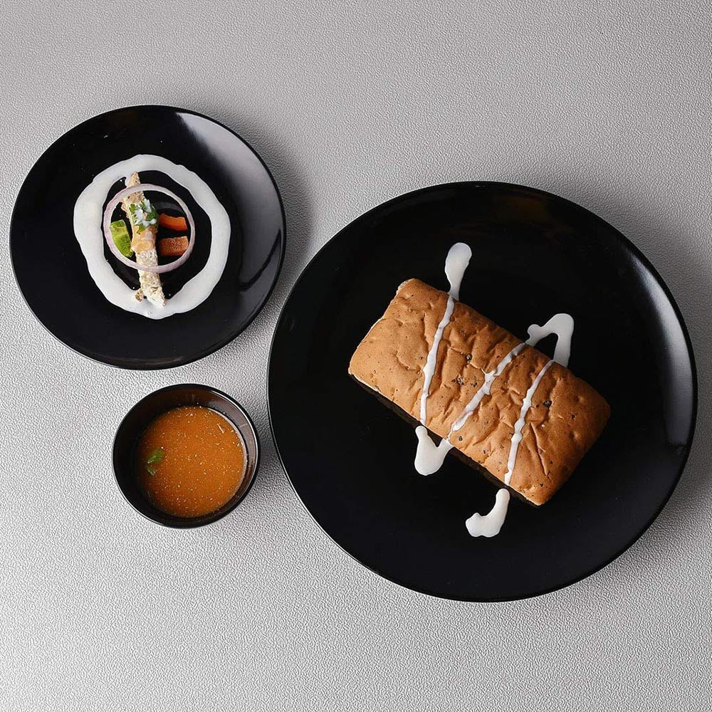 Cool Gift, Plates Black Melamine Dinnerware, Available in Different Sizes