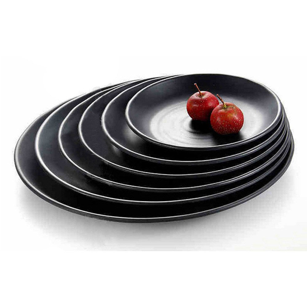 Cool Gift, Plates Black Melamine Dinnerware, Available in Different Sizes