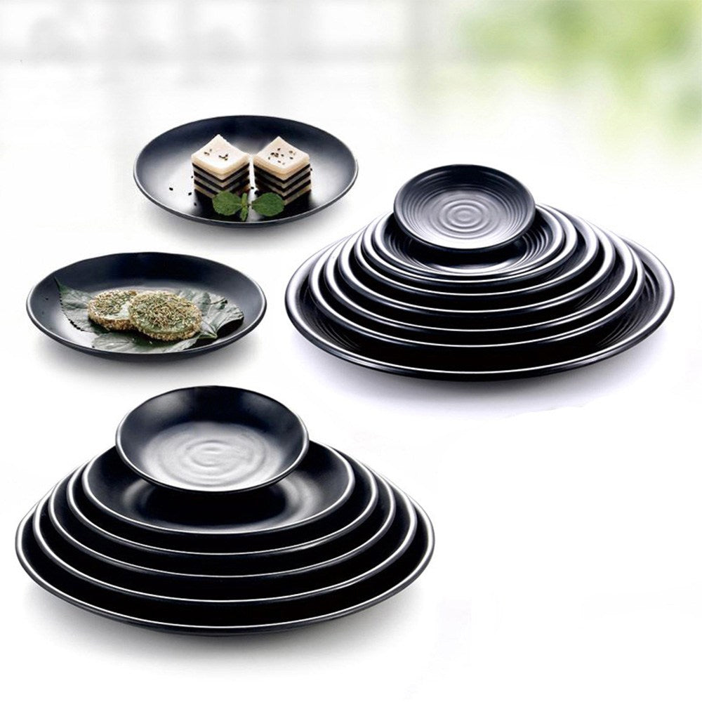 Cool Gift, Plates Black Melamine Dinnerware, Available in Different Sizes