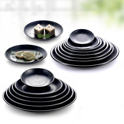 Cool Gift, Plates Black Melamine Dinnerware, Available in Different Sizes