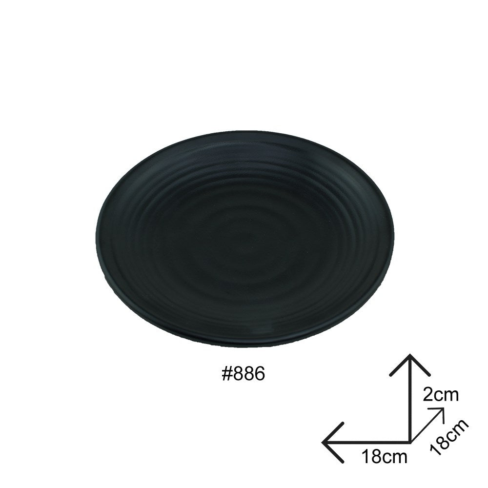 Cool Gift, Plates Black Melamine Dinnerware, Available in Different Sizes