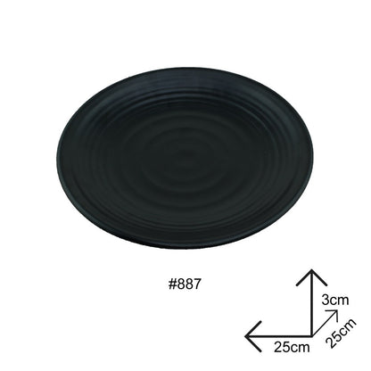 Cool Gift, Plates Black Melamine Dinnerware, Available in Different Sizes