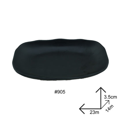 Cool Gift, Long Plate Black Melamine Dinnerware, Available in Different Sizes