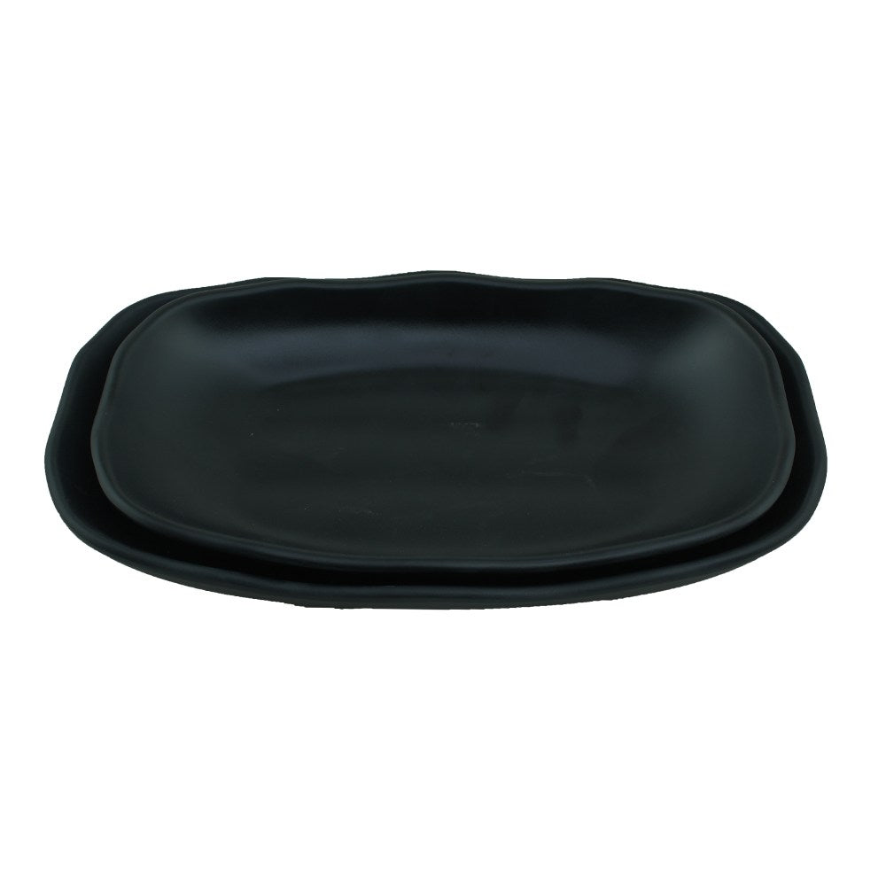 Cool Gift, Long Plate Black Melamine Dinnerware, Available in Different Sizes