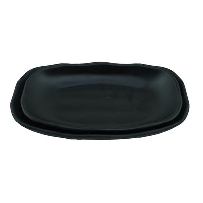 Cool Gift, Long Plate Black Melamine Dinnerware, Available in Different Sizes