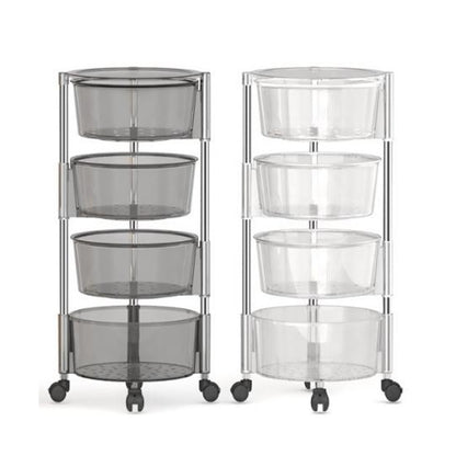 Cool Gift, Round Acrylic Storage Basket With Wheels, Available in Different Sizes & Colors