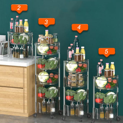 Cool Gift, Round Acrylic Storage Basket With Wheels, Available in Different Sizes & Colors