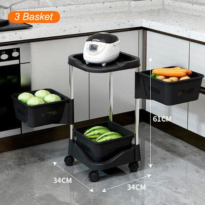 Cool Gift, Fruit Storage Rack With Wheels, Available in Different Sizes & Colors