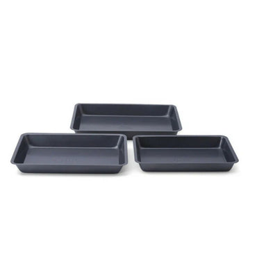 Betty Crocker Non-Stick Roasting Pan Set Of 3 Pieces 28.5cm - 31.5cm - 34.5cm, Durable Materials, Easy To Clean [Grey], BC1049