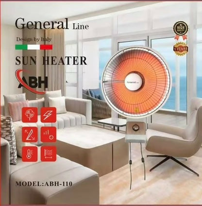 General Line, wall mount Sun Heater, 1000W, with carbon crystal beating element left, right oscillation
