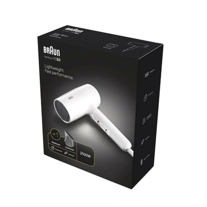 Braun Hair Dryer 2100W, White, BRA-HD210SDE
