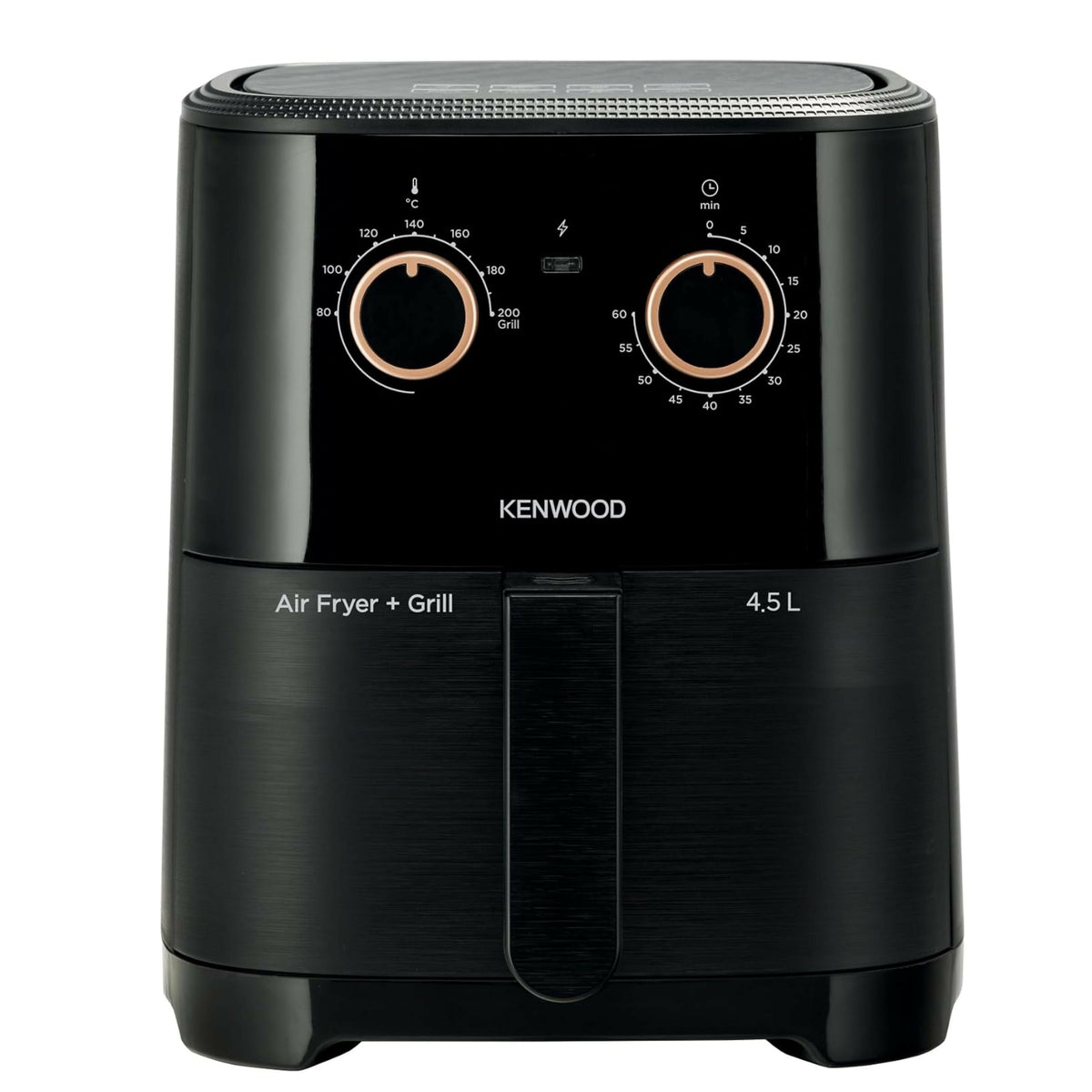 KENWOOD Airfryer + Grill XL 4.5L 1300W Air Fryer with Grill Function, Recipe Book, Rapid Hot Air Circulation for Frying, Grilling, Broiling, Roasting, Baking and Toasting HFP40.000BK Black