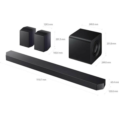 Samsung Q-Series 9.1.4ch Soundbar with Subwoofer - Rear Speakers (2025), HW-Q930F/ZN